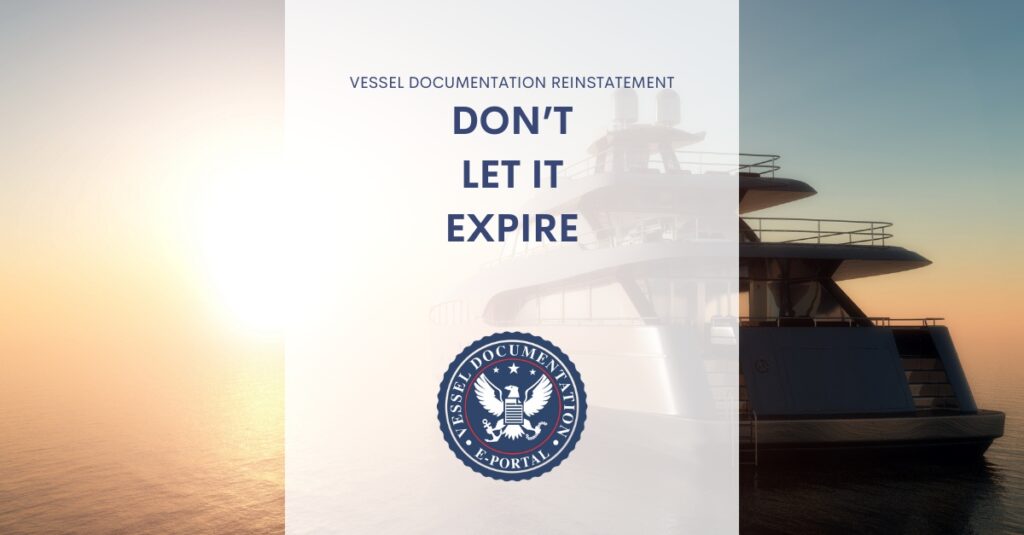 vessel documentation reinstatement